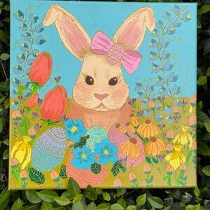 Colorful Bunny Canvas Art